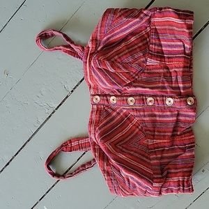 Pink bustier crop top